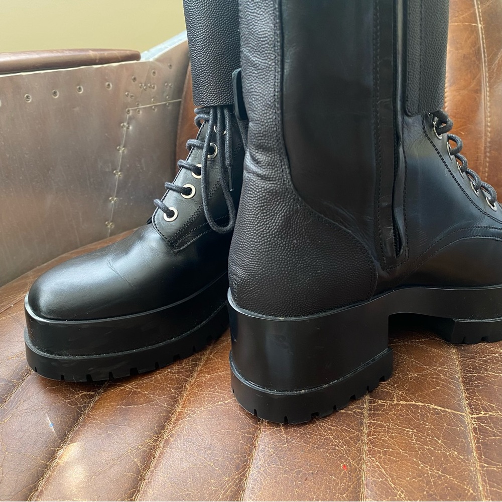 ROBERT CLERGERIE | Willy Leather Combat Lace-Up Boots - Picture 3 of 5